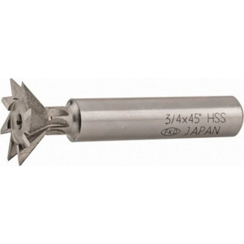 Value Collection 45 3/4 Cut Diam, 5/16 Cut Width, High Speed Steel Dovetail Cutter 3/8 Shank Diam, 1-13/16 Shank Leng...